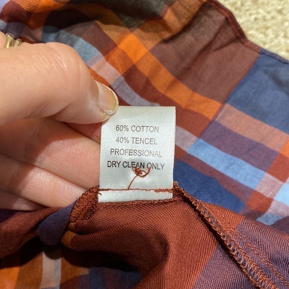 Petersyn Women’s Blouse Size XS Plaid Checkered Mock Neck Shirt Popover Mockneck - Picture 8 of 9